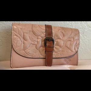Patrisha Nash Blush Pink Floral Leather Crossbody